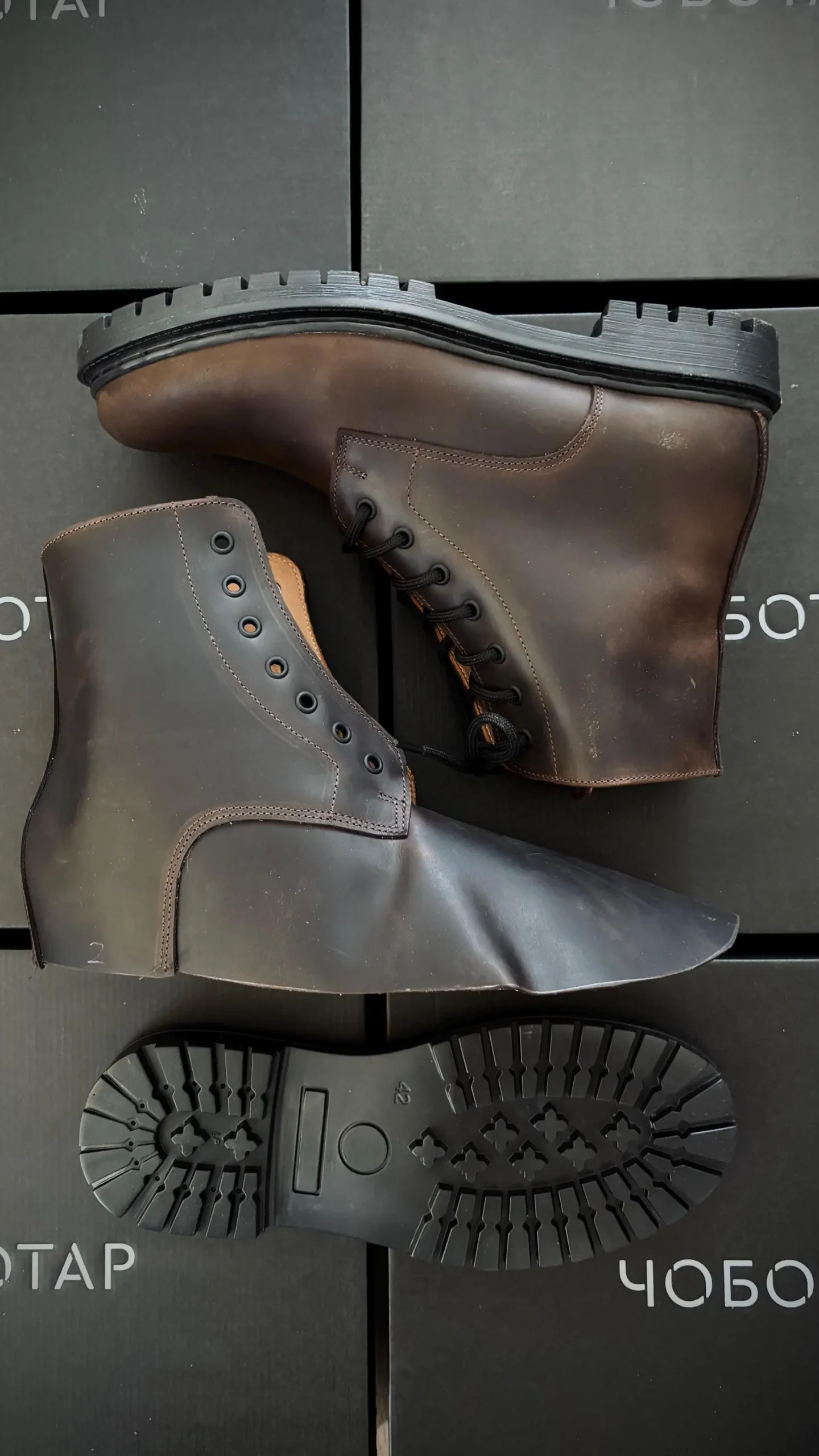 Men S Brown Crazy Horse Leather Combat Boots