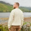 Men's Merino Wool Aran Sweater: Traditional Irish Fisherman Knit